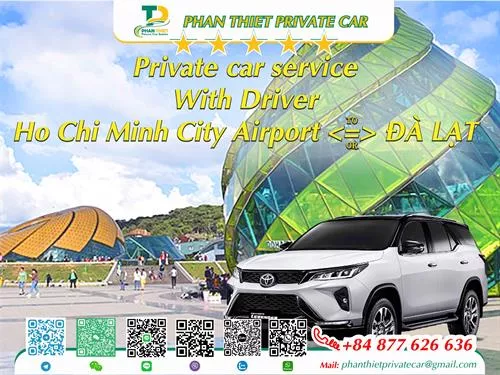 Car rental Ho Chi Minh City <=> DaLat (private car with driver)